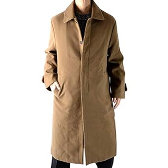 Amazon ステンカラーコート メンズ モード系 冬 ウール系 ロング丈