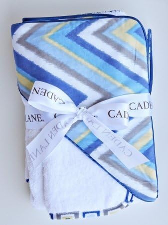 Caden Lane Ikat Collection Chevron Hooded Towel Set, Blue, Infant