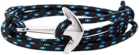 Anchor Bracelet - Alloy Nautical Adjustable Charm, Perfect Elegant Gift for Couples, Men, Women, Children, Weaved Nylon Rope, Unisex, Multicolored, Wrap-style
