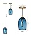 CASAMOTION Blue Pendant Lighting Over The Sink Light Fixtures Bar Counter Kitchen Island Modern Art Glass Ceiling Hanging Dining Room Table Gold KIt Organic Globe 8 Inch Height