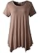 LARACE Womens Swing Tunic Tops Loose Fit Comfy Flattering T Shirt(Khaki 3X)