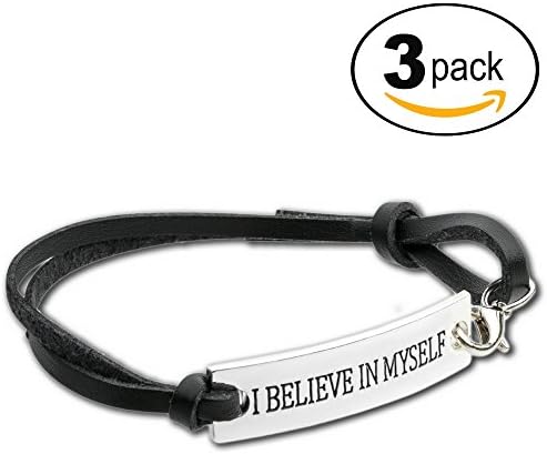 Charming Life Creations Sports Inspirational Bracelet For Women, Mens, Kids, Boys, Girls, Engraved Saying. SBL14-3 Pack