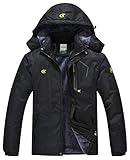 QPNGRP Mens Waterproof Fleece Ski Jacket Windproof Winter Snow Coat