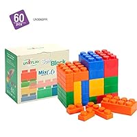 UNiPLAY Mix Series Jumbo Soft Building Blocks - Non-Toxic & BPA-Free - 60-Piece Multi-Color Set