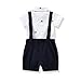 FERENYI US Baby Boys Bowtie Gentleman Romper Jumpsuit Overalls Rompers (0-6 months, Navy blue)