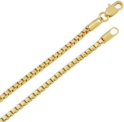 Men's New Set Of 2 Gold Plated Iron Box Chain 3mm 24" Hip Hop Bling Necklace Necklace