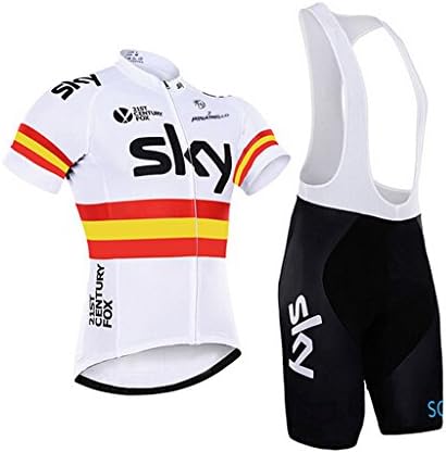 Facebabyone Fashion Men Women Road Bike Cycling Riding Jerseys Bib Shorts Suits Racing Wear (XL, White&amp;Orange)