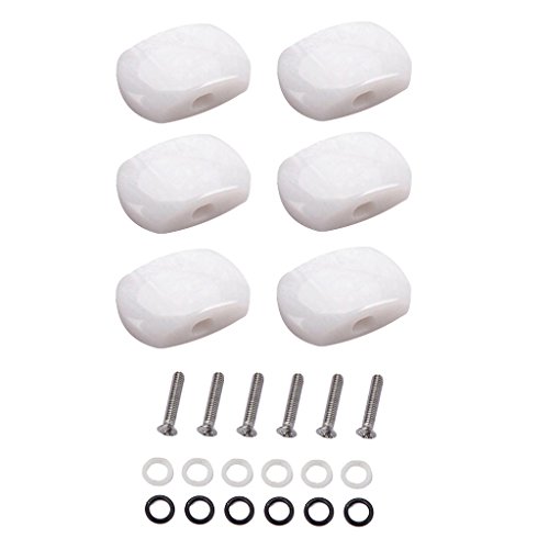 image for Alnicov 6Pcs Acrylic Guitar Tuning Pegs Buttons Machine Heads Knobs wi