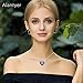 Alantyer Austrian Blue Crystal I Love You Forever Double Heart Princess Pendant Necklace 14K White Gold Plated Chain Necklace for Women Girls Silver Romantic Jewelry Gift 18''