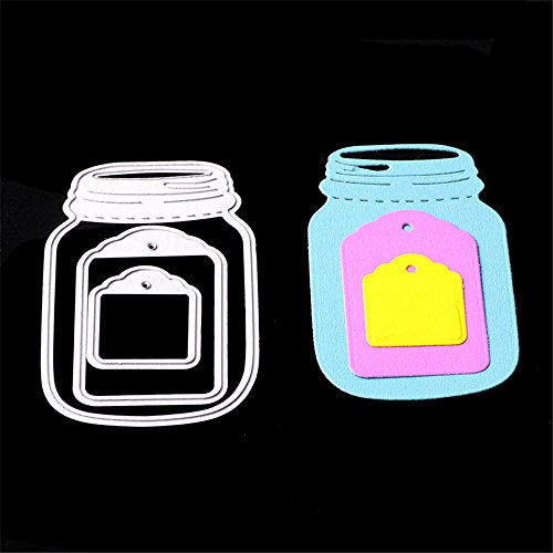 Dream_light Metal Cutting Dies, Embossing Dies Stencil Template Mould for DIY Scrapbooking Photo Album Paper Card Making Craft Wedding Party Decoration DIY Gift, Die-Cuts (Bottle Tag)