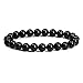 Justinstones Natural A Grade Black Tourmaline Gemstone 8mm Round Beads Stretch Bracelet 7 Inch Unisex