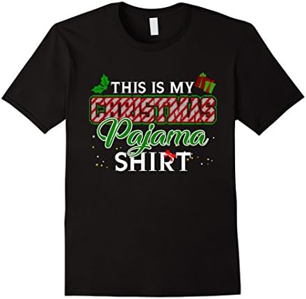 Mens This Is My Christmas Pajama Tshirt Funny Merry Xmas Gift Large Black