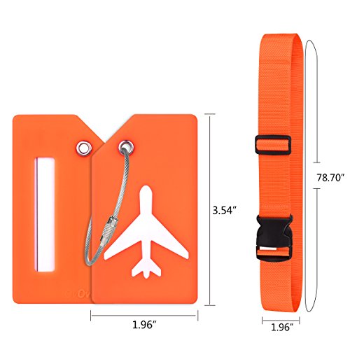 Ovener Luggage Accessories Luggage Straps/Luggage Tags Name ID Card-Orange 2Set