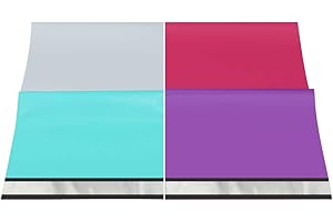UCGOU Poly Mailers 10x13 Inch Mixed Color 100Pcs Total-25 Pcs Each of 4 Different Color #4 Shipping Bags Mailing Envelopes Self Seal Waterproof and Tear Proof Boutique Postal (White Purple Pink Teal)
