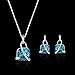 JUST N1 Woman Fashion Water Droplets Crystal Short Paragraph Clavicle Necklace Earrings Set Christmas gift