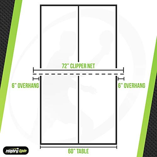 MightySpin Premium Ping Pong Net - Table Tennis Clipper Net and Post Set Stretches to 72", Tournament-Ready, Replacement Nets Fit Any Table for Indoor or Outdoor Play - Easy to Setup - Thumbnail 5
