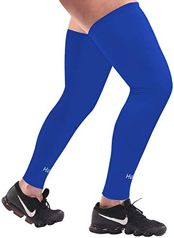 HuiYee Sports Compression UV Long Leg Sleeves for Running Basketball Football Cycling and Other Sports(3 Sizes, 1 Pair)