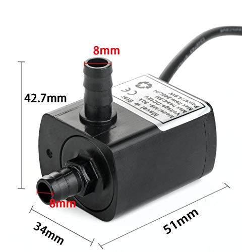 [Upgraded Version] 12 Volt Small Water Pump, 63 GPH Mini Submersible Pump for Small Water Fountain, Water fall, Aquarium, Pet drinking System, irrigation system and other Water circulation application - Thumbnail 2