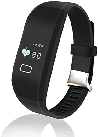 Tomorrow Mall Heart Rate Monitors Bracelet With Touch Screen, Bluetooth Fitness Trackers For Android IOS (Black)