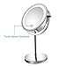 10x Magnified Lighted Makeup Mirror Touch-Sensor Dimmable Double Sided Magnifying Mirror Standing 360°Swivel Vanity Mirror Battery Operated 7