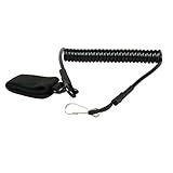 Lanyard - Adjustable Rope Lanyard for Keys Whistle ID Cards and tools - Security Belt Strap Spring Retention Coil Outdoor Sport - Black
