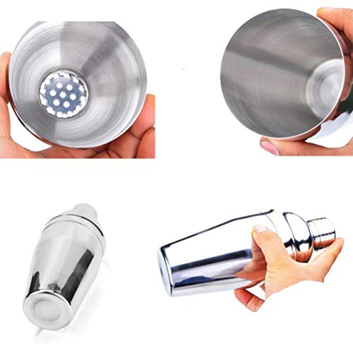 Yuzhijie Sieben, Edelstahl, 550 ml, Cocktail, vibrierendes Sieb-Set mit Grundierung, Eis-Clip, Bar, Weinreinigung… – Bild 6