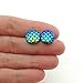 Pretty Smart Mermaid Scale Stud Earrings on Plastic Posts 12mm (Teal Blue)