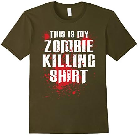 Mens zombie outbreak response team T-shirt Large Olive