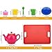 FLORMOON Toy Tea Set - 19pcs Pretend Play Tea Set - Durable Construction, Food-Safe Material, BPA Free, Phthalates Free - Learning Shapes & Colors Toy for Kids Children Tea Party and Fun