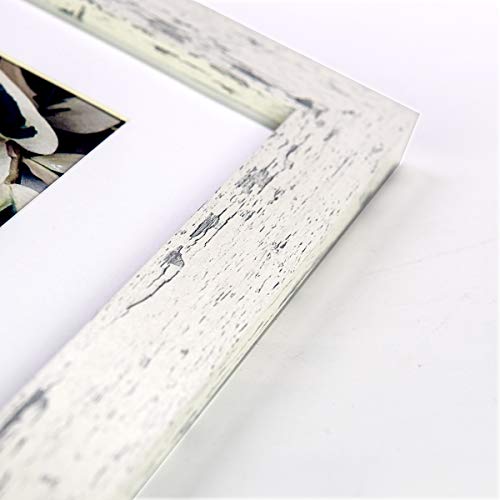 Rustic White Wooden Picture Frame with Mat (11x14 inches 2P) Pricepulse