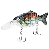 Rose Kuli Life Like Hard Body Swim Multi Jointed Hard Fishing Lure Hook Size #6 Silver 3.8