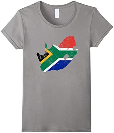 South Africa Map Flag T-shirt South African Retro