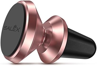 Magnetic Mount for Car Air Vent. Universal Cute Strong Holder with 360 Degree Rotation for Smartphone, Tablet and GPS: iPhone X/8s/8 plus/7s/6s, iPad, Samsung Galaxy S9/S8+/Note8/Edge [Rose Gold/Pink]