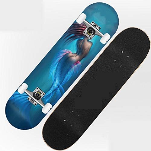 Fujianshenghengyide Adults Children skateboard four double Alice novice road scooter boys and girls brush Street board,E