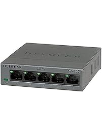 NETGEAR 5-Port Gigabit Ethernet Unmanaged Switch, Desktop, Internet Splitter, Sturdy Metal, Fanless, Plug-and-Play (GS305)