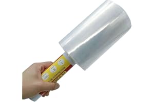 JA PACKING Stretch Wrap Clear Plastic Wrap Roll 6 inch X 1000Ft 80 Guage Industrial Mini Stretch Wrap Film with Handle for Moving,Shipping,Packing Fuiniture Adhering Shrink Film