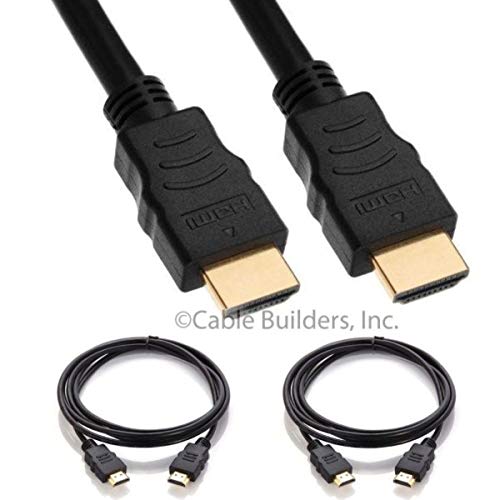 Cable Builders Short HDMI Cable [2-Pack], UHD Ultra High Speed HDMI 2.0 with Ethernet, 4K@30/50/60Hz, 1080P/2160P, 18GBps, 3D, Audio Return, Molded (6-INCH (2-Pack))