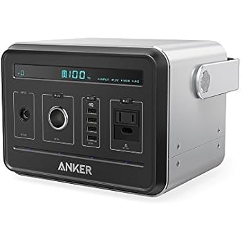 Anker PowerHouse, Compact 400Wh / 120000mAh Portable Outlet, Generator Alternative Rechargeable Power Source with Silent DC/AC Inverter, 12V Car/AC/USB Outputs for Camping, CPAP or Emergency Backup