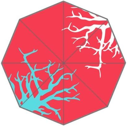 Coral Reef Pattern 3D Printed Design Auto Foldable Umbrella