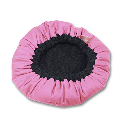 Cordless Deep Conditioning Heat Cap - Microwavable Heat Cap for Deep Conditioning Hair Therapy, 100% Natural Cotton, Flaxseed Seed Interior for Maximum Heat Retention (Pink)