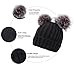 Arctic Paw Women's Black Beanie for Winter Chunky Knit Pompom Ski Snowboard Beanie Hat