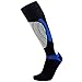 Elite Wool Race Ski Socks - Warm Comfortable Snowboard / Skiing Socks (Black/Blue, S/M)