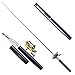 Ouguan Pocket Size Pen Shaped Collapsible Fishing Rod Pole and Spinning Reel Combo (Black)