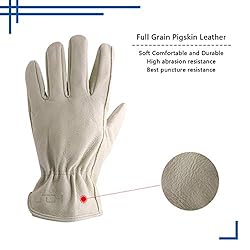 HLDD HANDLANDY 2 Pairs Pigskin Leather Work Gloves