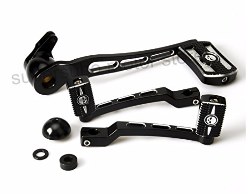Black skull head Brake Arm Kit Shift Lever W/Shifter Pegs For Harley Touring FLT/FLHX/FLHT/FLHR/FLTR/FLHTCUTG 2014-2019 - Thumbnail 3