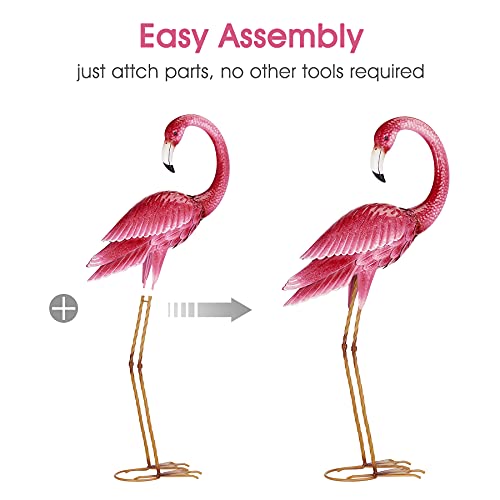 Kircust Flamingo Garden Sculpture & Statues, Metal Birds Yard Art