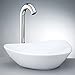 KRONE Joshua - Porcelain Bowl Bathroom Vessel Sink, 13.75 Inch x 17 Inch Modern Above Counter Bathroom Sink White Porcelain Ceramic Vessel Vanity Sink (Glossy White)