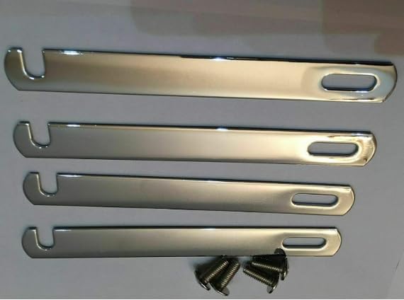 Divan Bed Base Linking Bars 200mm-98mm Silver Nickel Plated With Screw Fittings Furniture. (98mm, 4 Linking Bar With 8 Standard Screws)