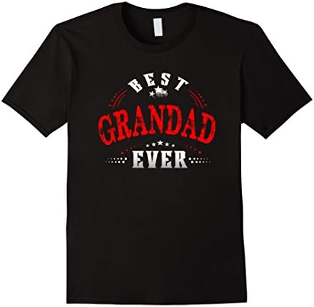 Mens Funny family shirt Best GRANDAD ever t-shirt Large Black