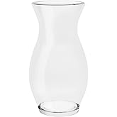 DARENYI Clear Flower Vase, 4.5" Dia 9" H Crystal Transparent Glass Vase Modern Decorative Vase for Flowers, Glass Flower Posy Holder for Home Office Centerpiece Decor